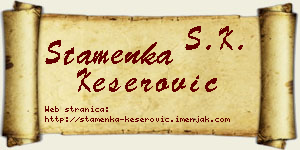 Stamenka Keserović vizit kartica
